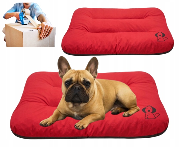 Levně Střední matrace pro psa pelíšek 90x60 XL poduška pohovka Červená
