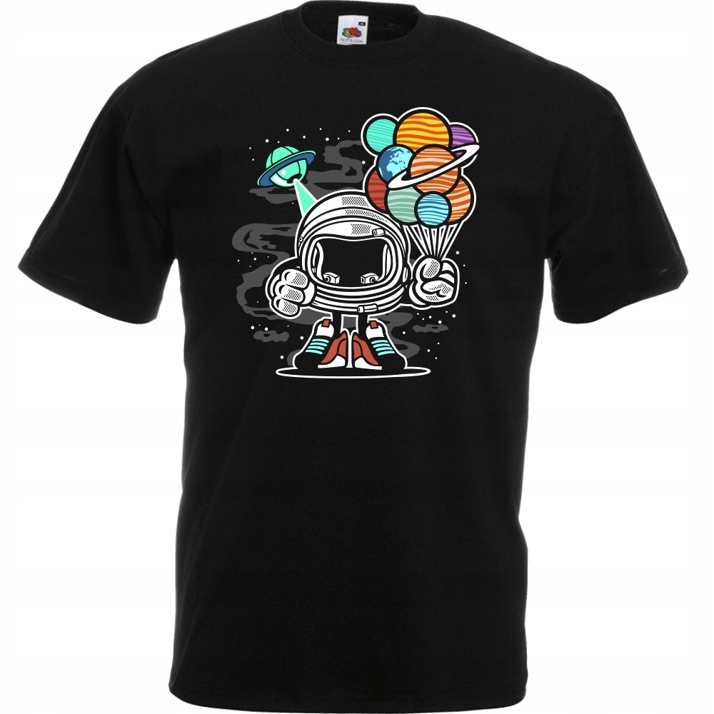 

Koszulka astronauta balony planety S czarna