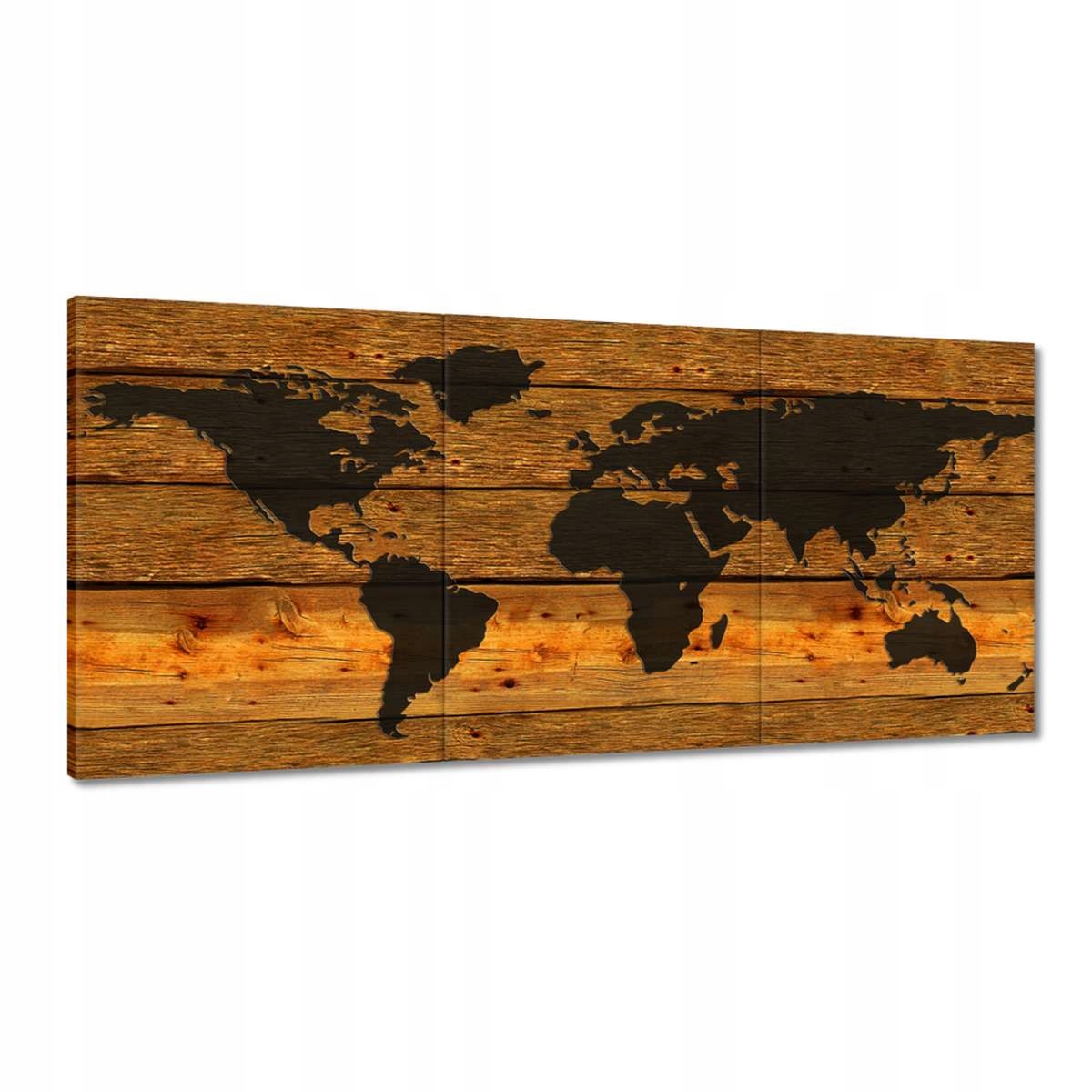 Obrazy 210x100 Mapa sveta na doskách
