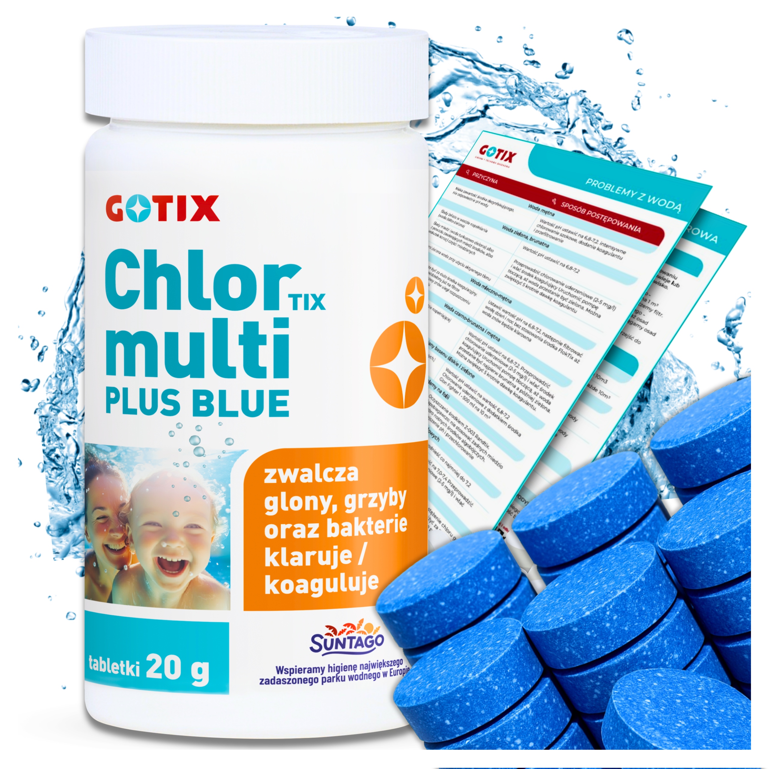 Chlor do Basenu Jacuzzi Spa Tabletki Niebieska Woda Chemia do Basenu 2KG