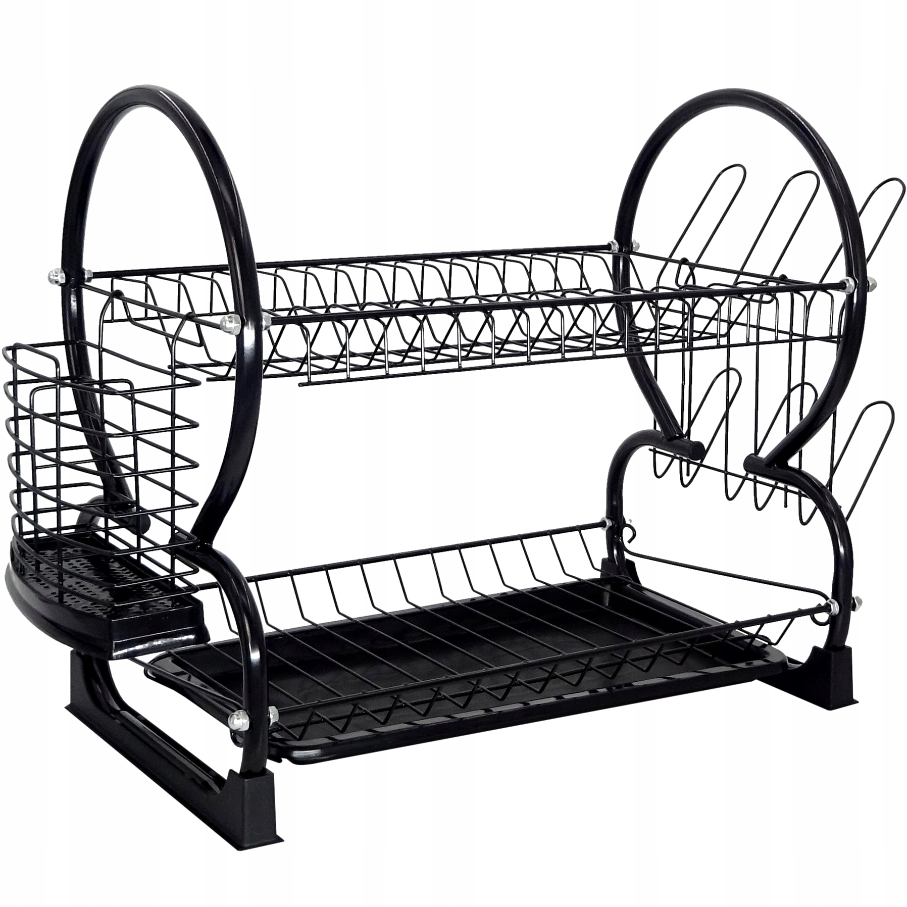 OCIEKACZ SUSZARKA DWUPOZIOMOWA CZARNA POJEMNA SOLIDNA Materiał wykonania metal