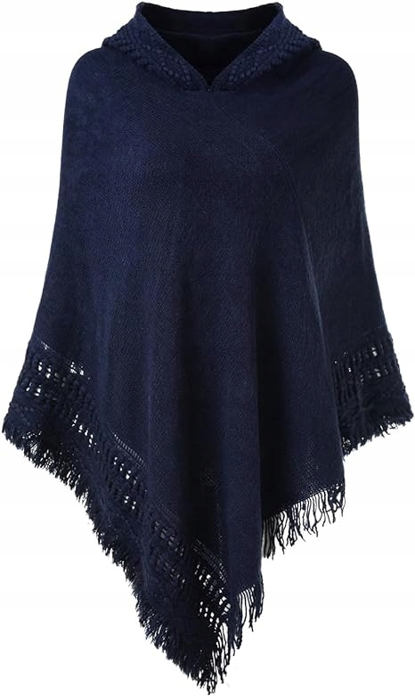 Damskie poncho z kapturem Ferand