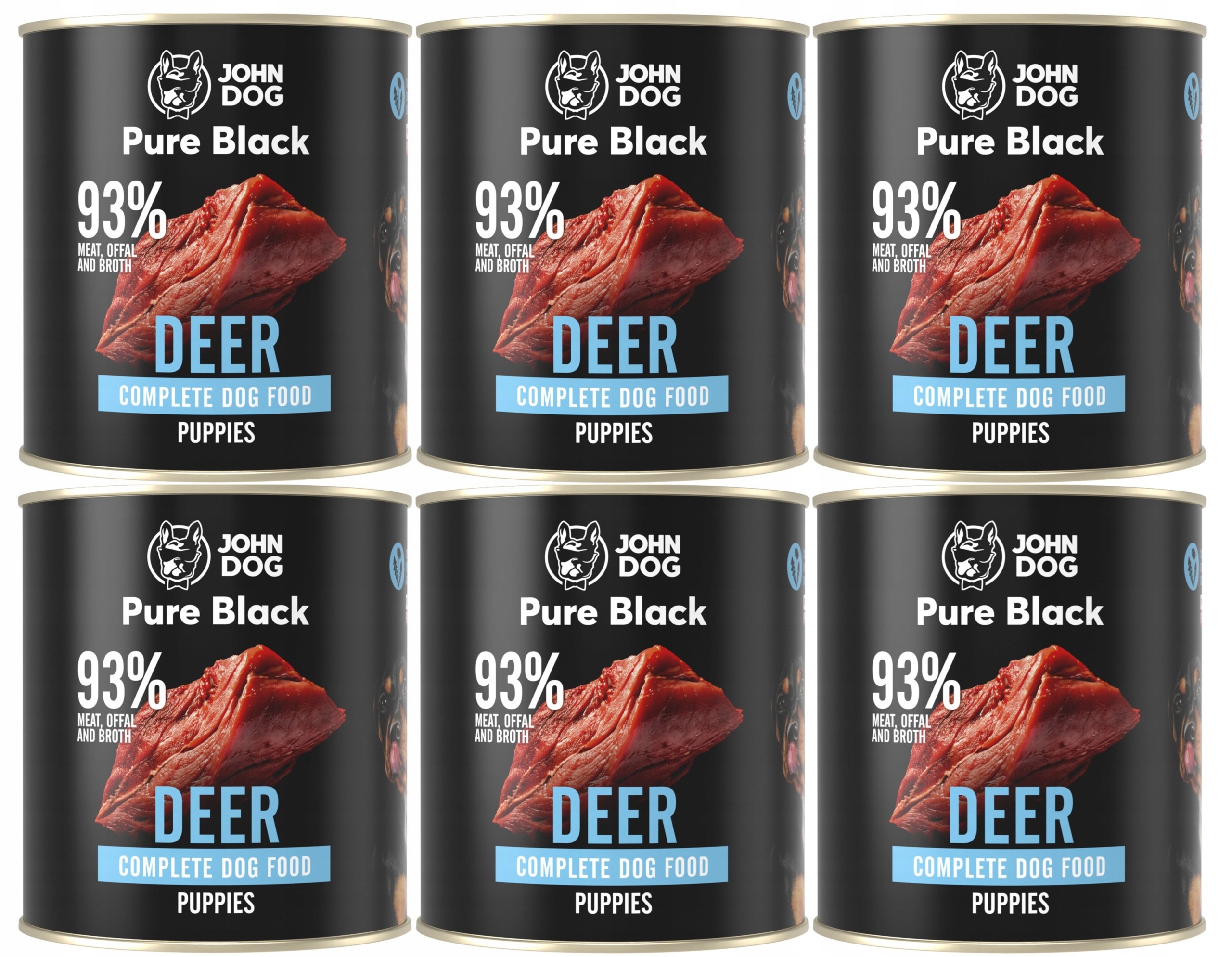 John Dog morka karma dla szczeniąt Jeleń Pure Black 6x800 g
