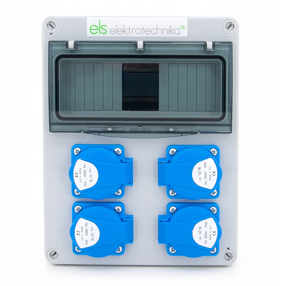 ROZDZIELNICA BUDOWLANA 4x230V OKABLOWANA 8-POLOWA
