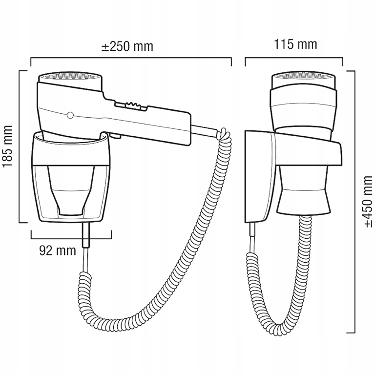 Suszarka hotelowa do włosów 1800 W Action Plus Valera Biała