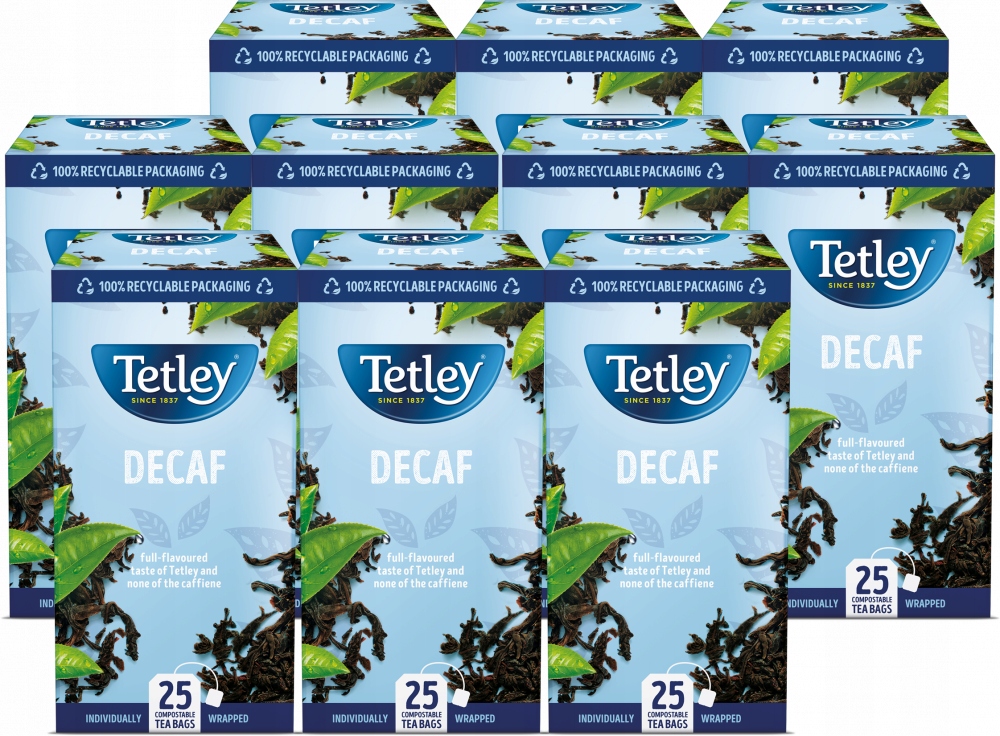 Herbata Tetley Decaf bezkofeinowa 25szt torebki x10