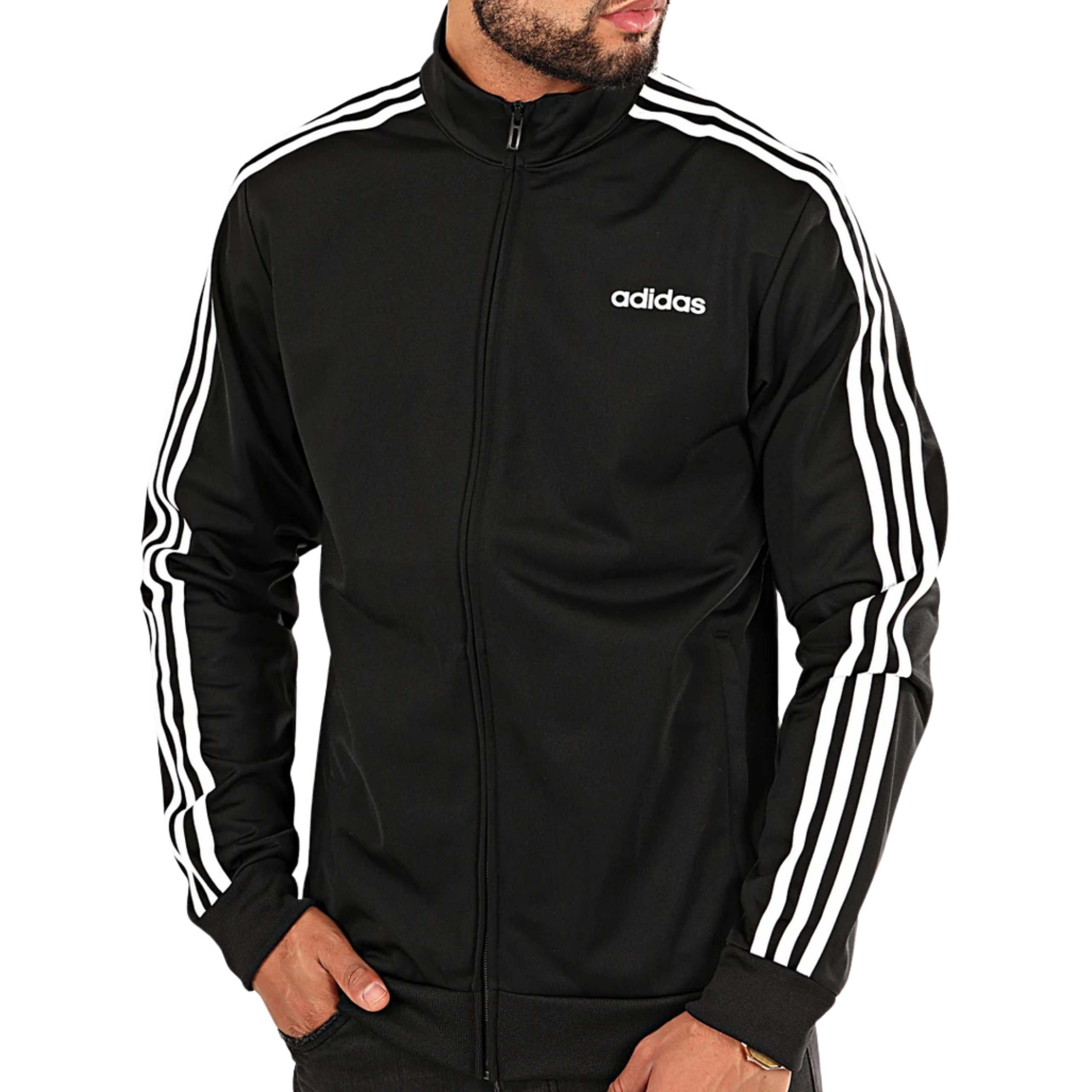 Adidas Męska Młodzieżowa Bluza Poliestrowa Rozpinana Bez Kaptura DQ3070