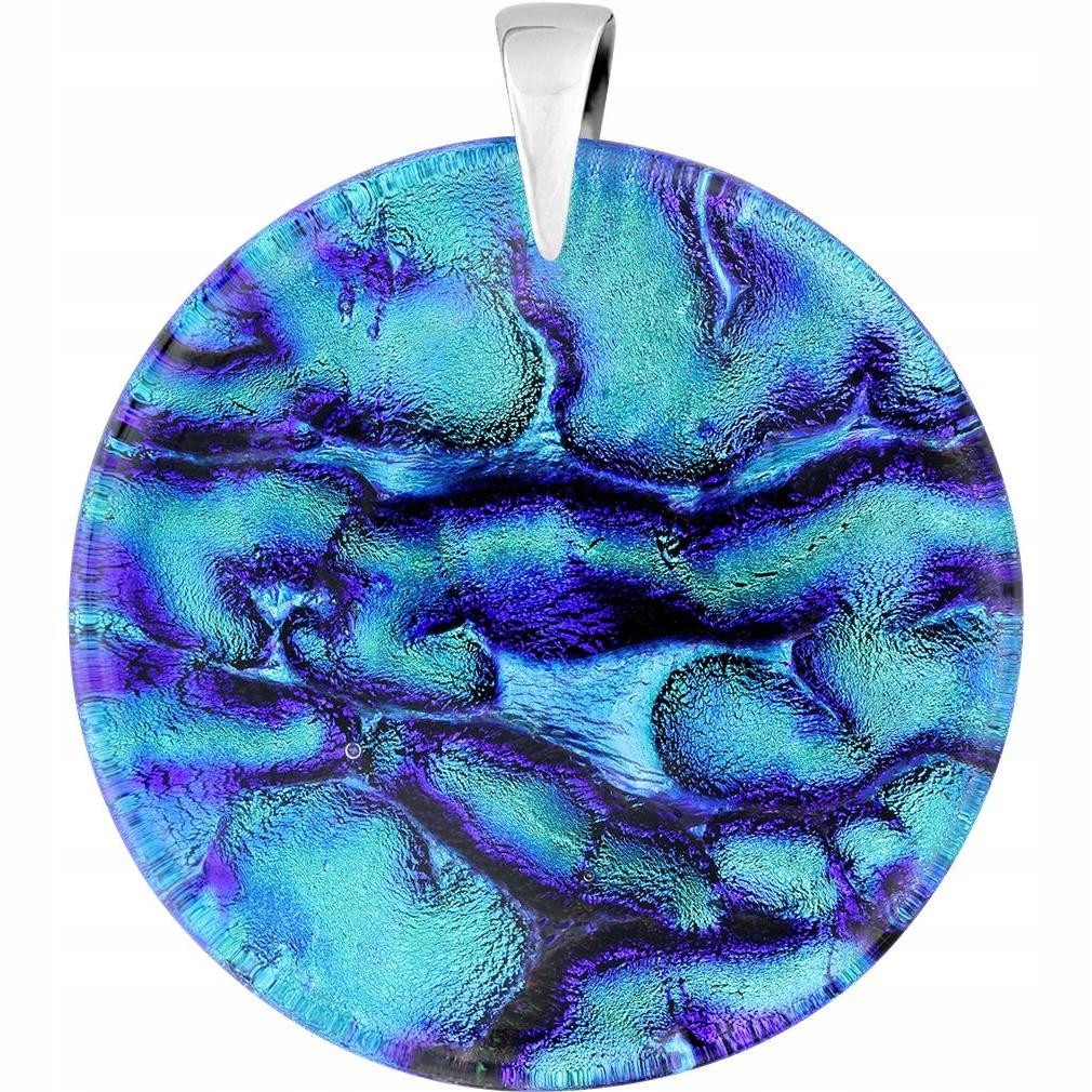 Dámský modrý přívěsek Harf sklo murano kolečko