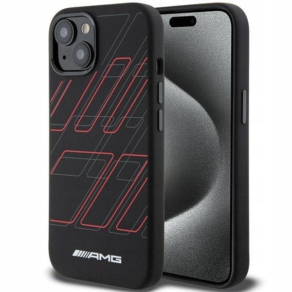Pouzdro Kryt Amg Large Rhombuses Pattern MagSafe iPhone 15 14 13 černé