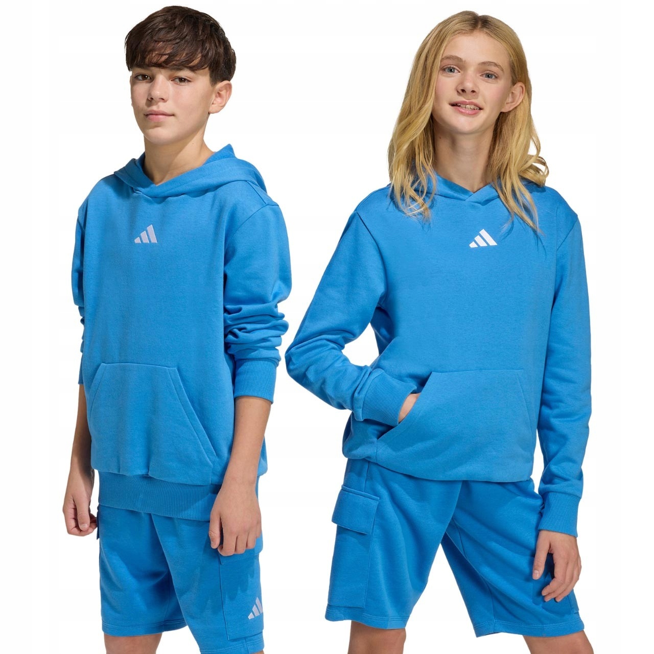 Bluza młodzieżowa adidas Essentials Hoodie niebieska KD3382