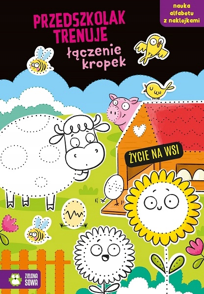Przedszkolak Trenuje Łączenie Kropek. Życie Na Wsi. Z Naklejkami