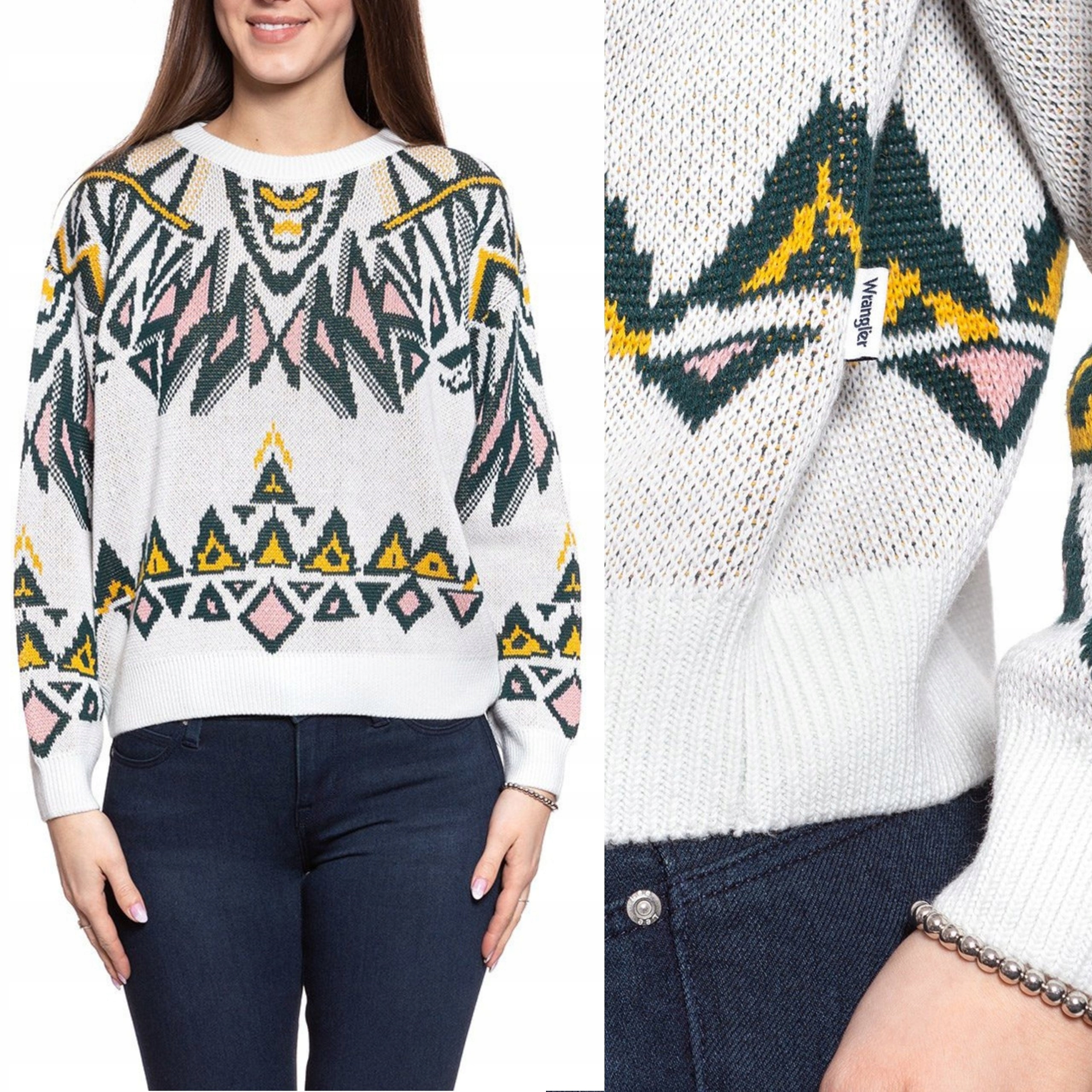 Wrangler svetr Loose Fit vícebarevný Geo Knit M