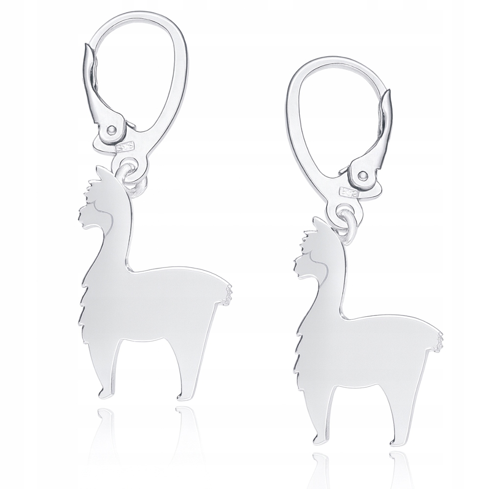 náušnice z alpaky a lamy na anglickém háčku, stříbro 925