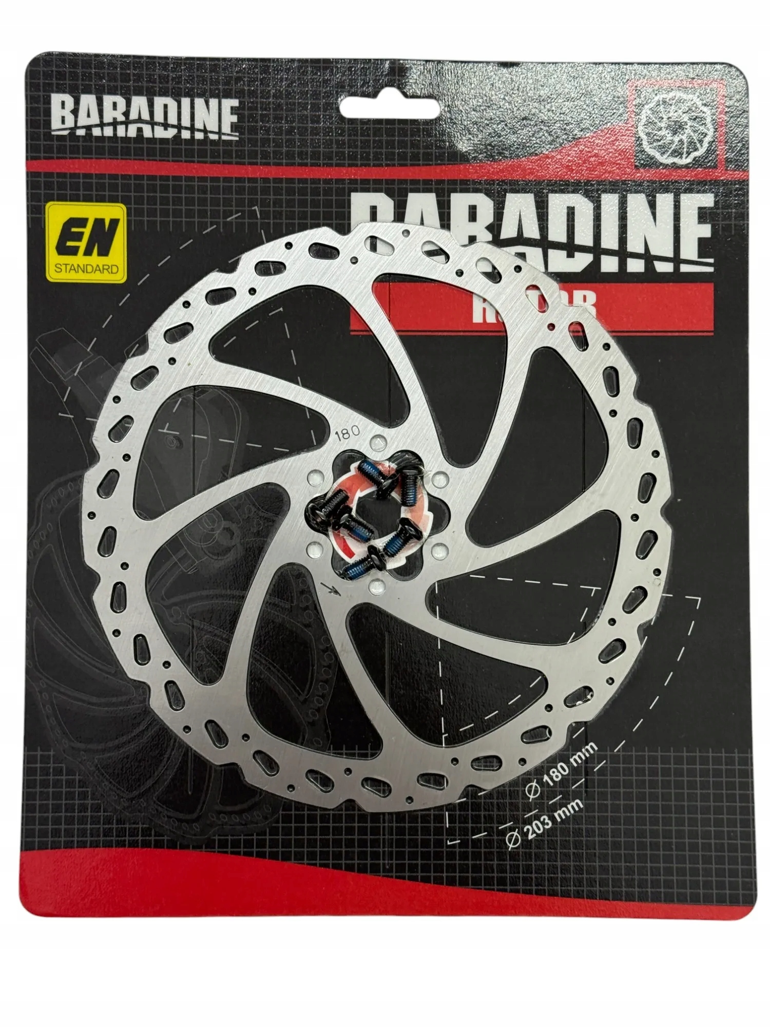 Tarcza hamulcowa 180 mm Baradine śruby