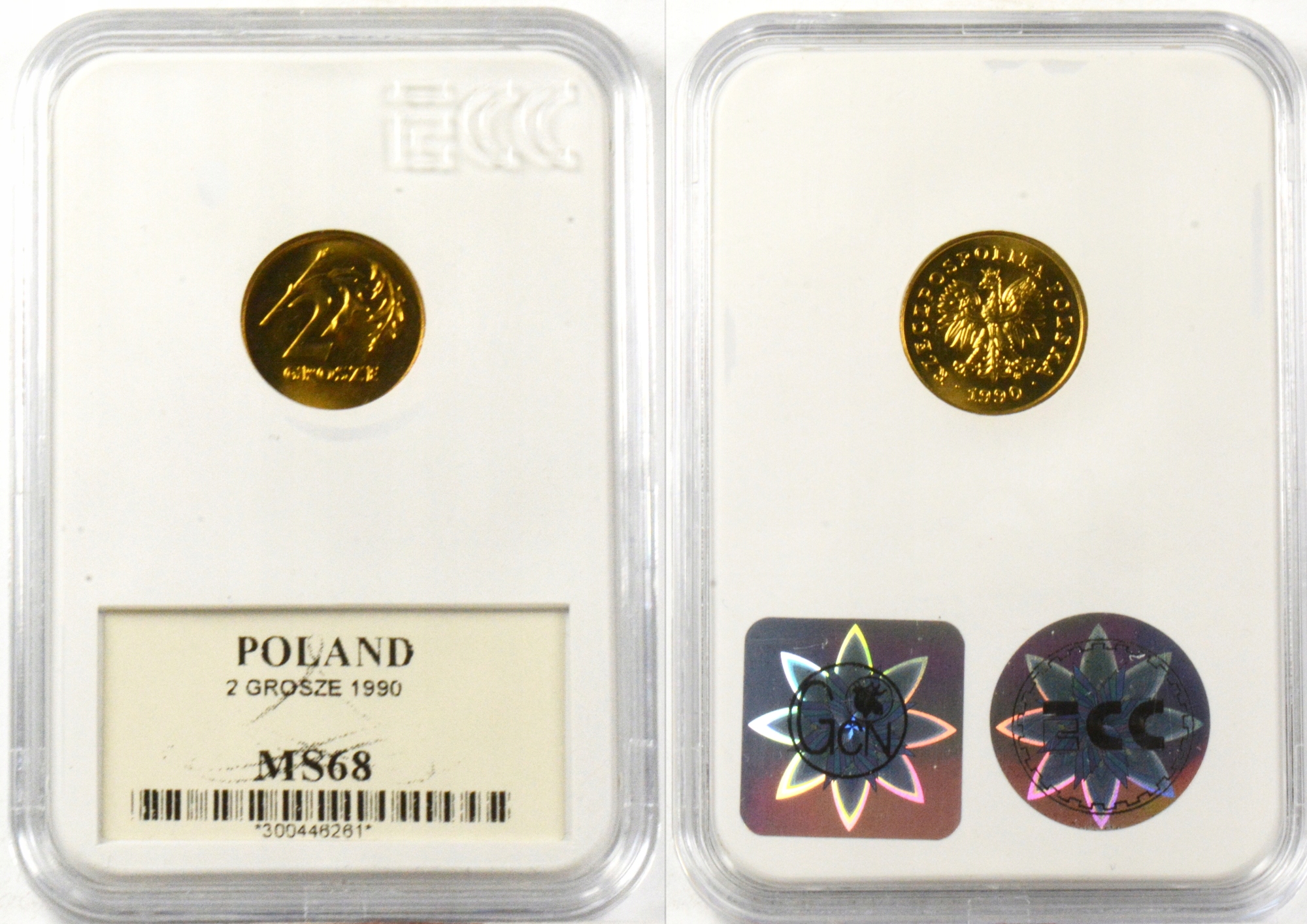 A. 2 GROSZE 1990 MS68 13.03