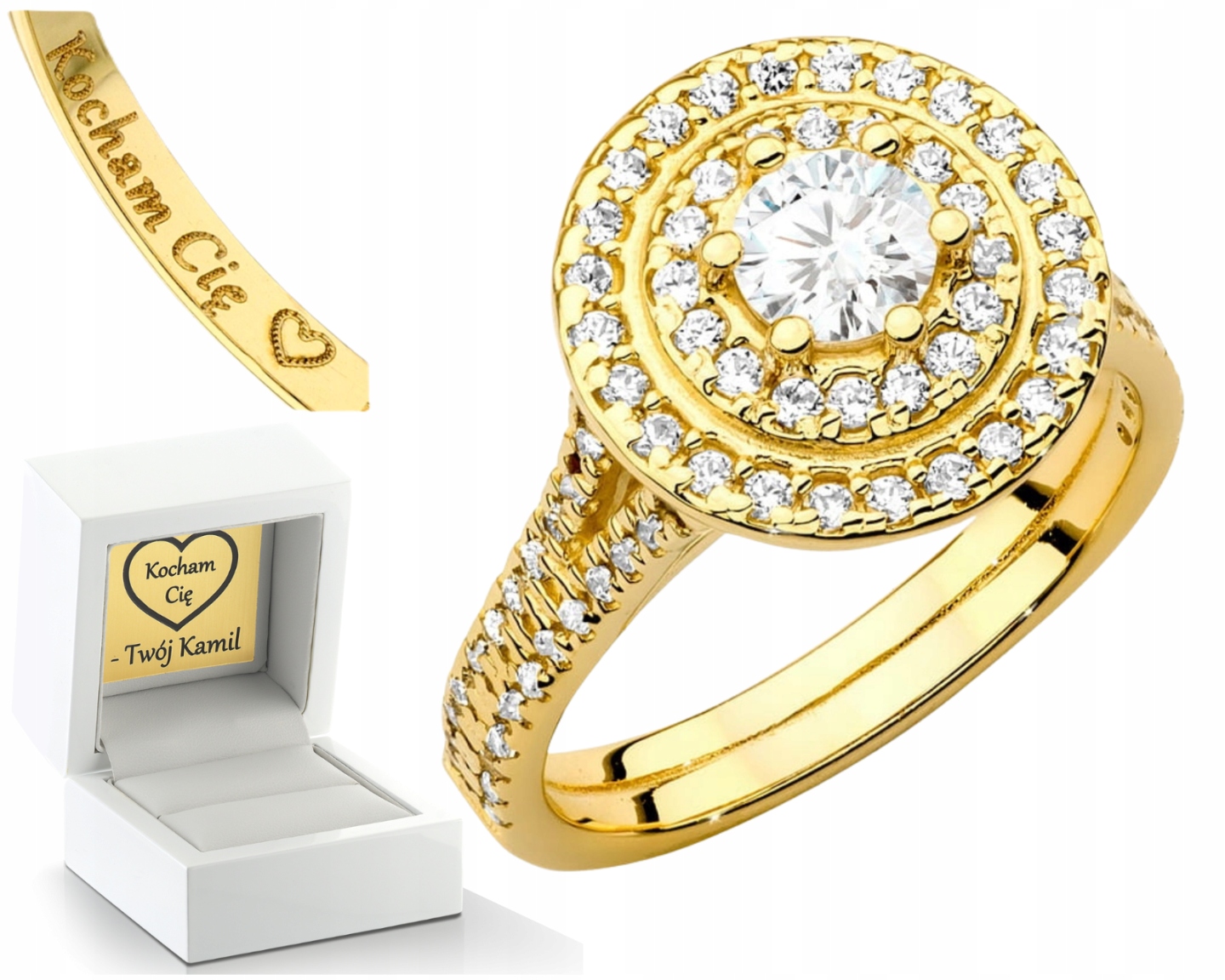 Zlatý Prstýnek Laboratorní Brilianty 585 Dárek Gravírování