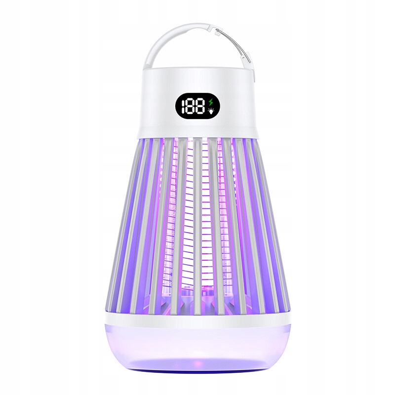 Lampa proti komárům 2v1 kempingová Led Usb-c 2000 V voděodolná bílá