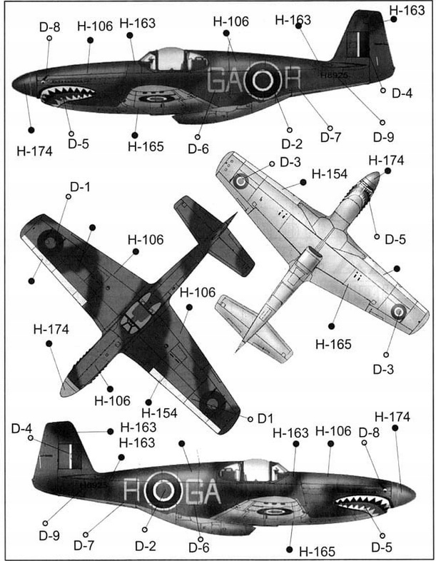 MODEL SAMOLOTU P-51 MUSTANG ZESTAW: PODKŁAD, FARBY, KLIEJ+PĘDZELKI Kod producenta 01