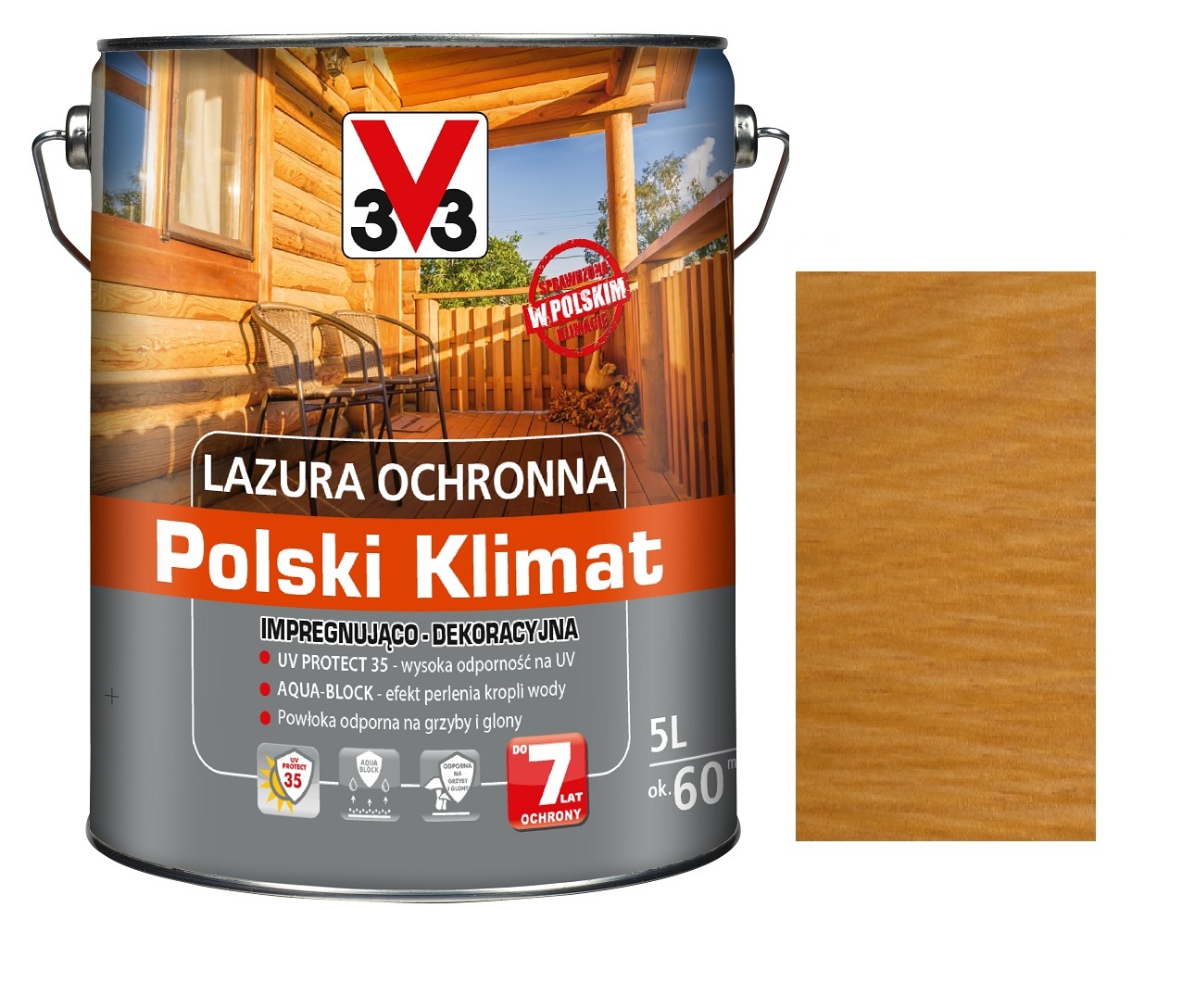 Lazura V33 Polski Klimat 7LAT Sosna Skandynaws. 5L