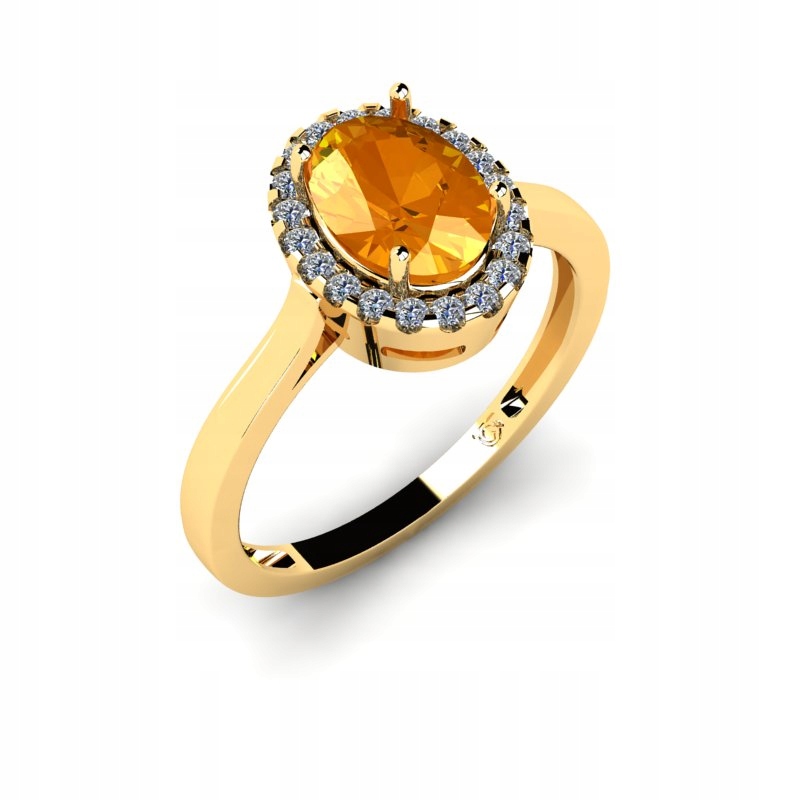 

Pierścionek Złoty Z Cytrynem I Brylantami 1,94CT