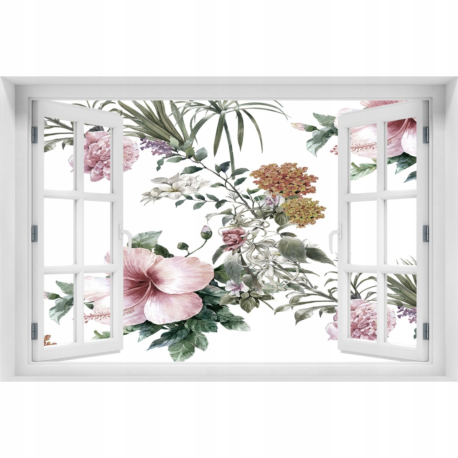 

Naklejka samoprzylepna 3D Okno Wzór kwiaty 150x100