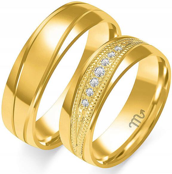 Zlatý snubní prsten svatba 14K 585 r 23 24 25, originální s gravírováním