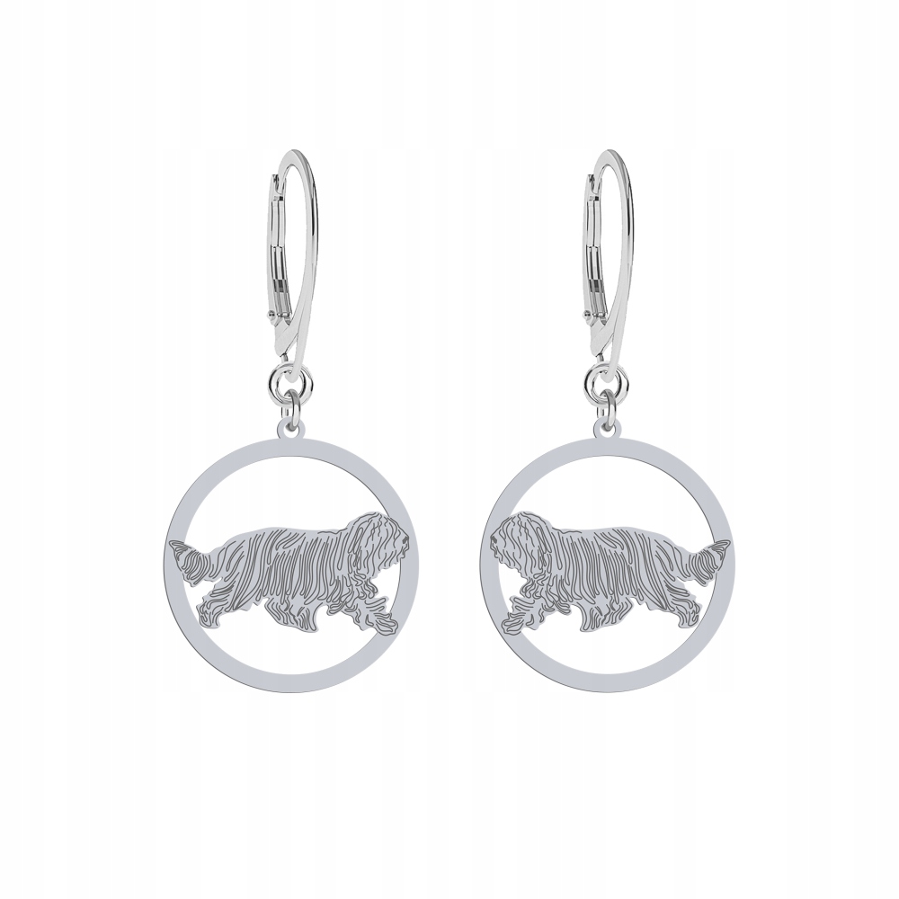 Stříbrné Náušnice se psem Komondor 925 Šperky Dárek Gravírování Bonus