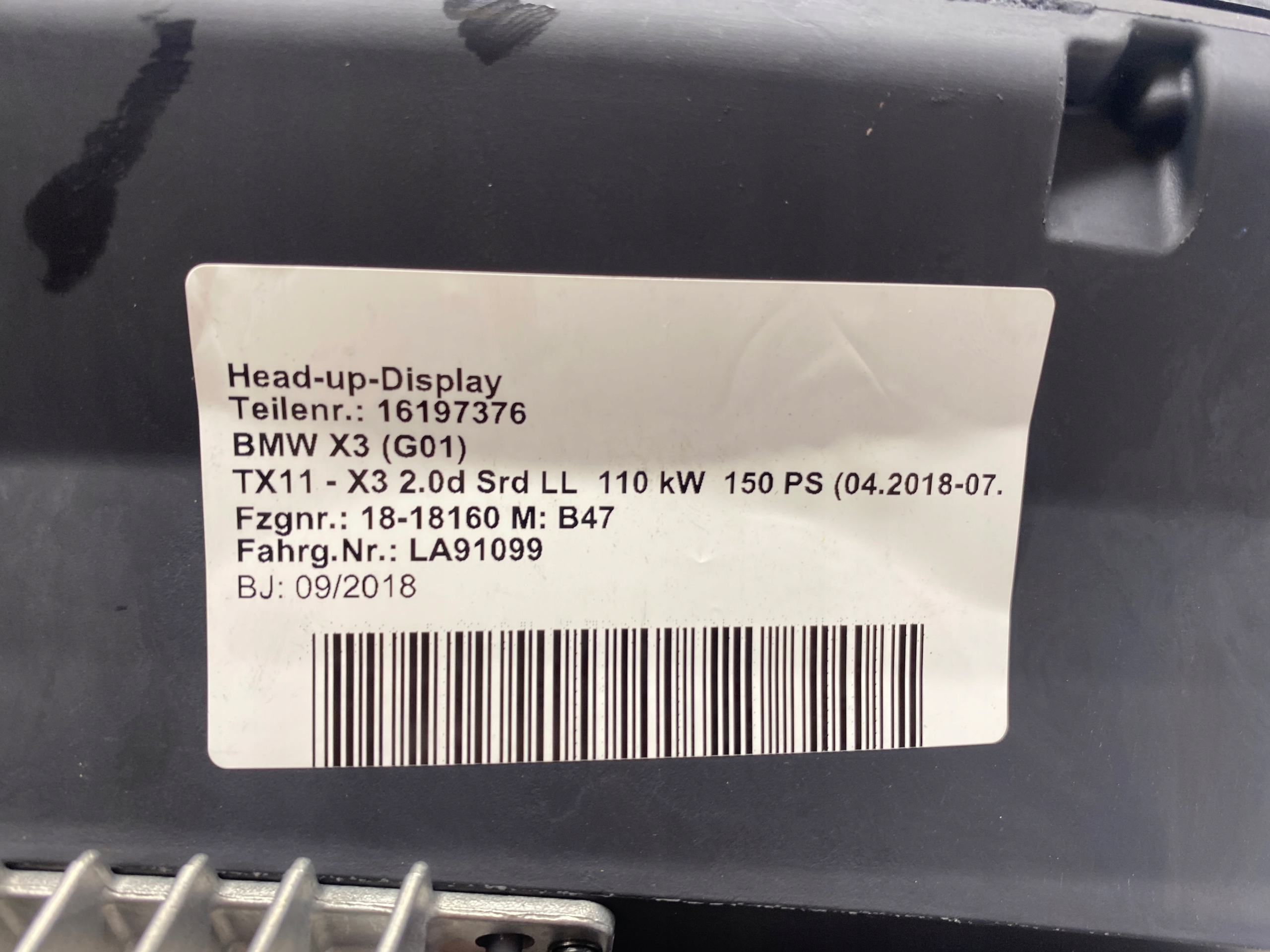 BMW X3 G01 display HEAD UP 6822901