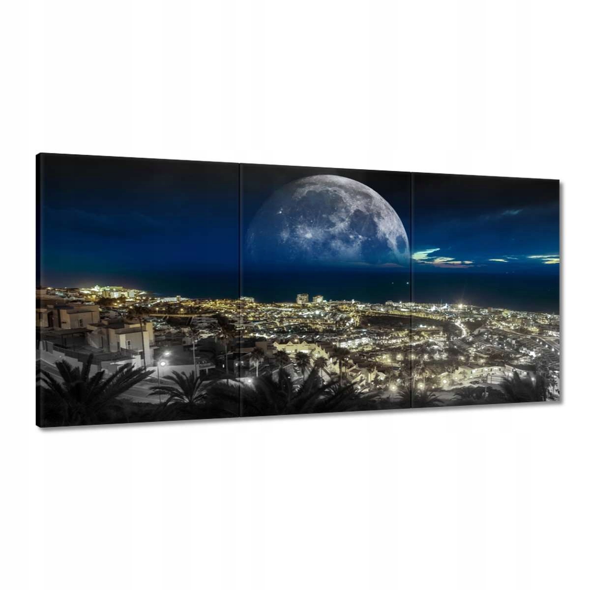 Obrazy 180x90 Mesiac nad mestom Noc