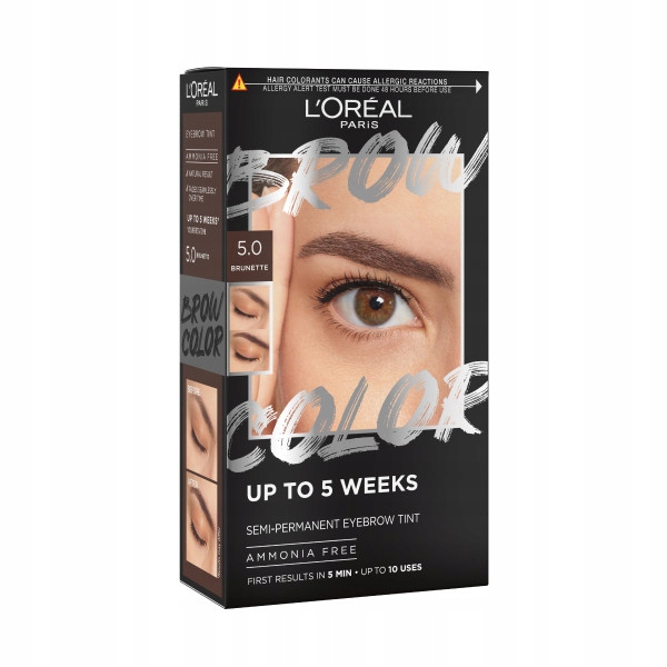 Brow Color sada na barvení obočí 5.0 Brunette L'Oreal Paris 10 aplikací