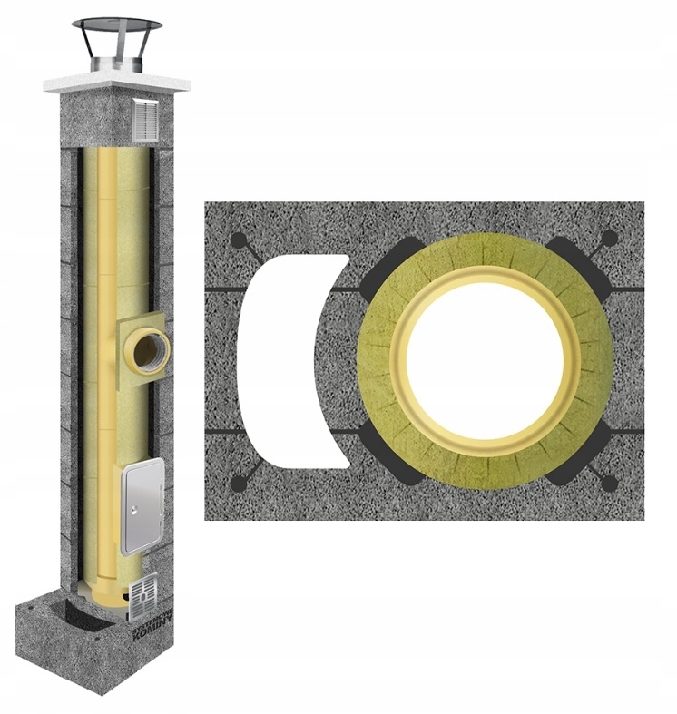 Keramický komínový systém Kw fi 180 7 m, zateplený izolovaný set