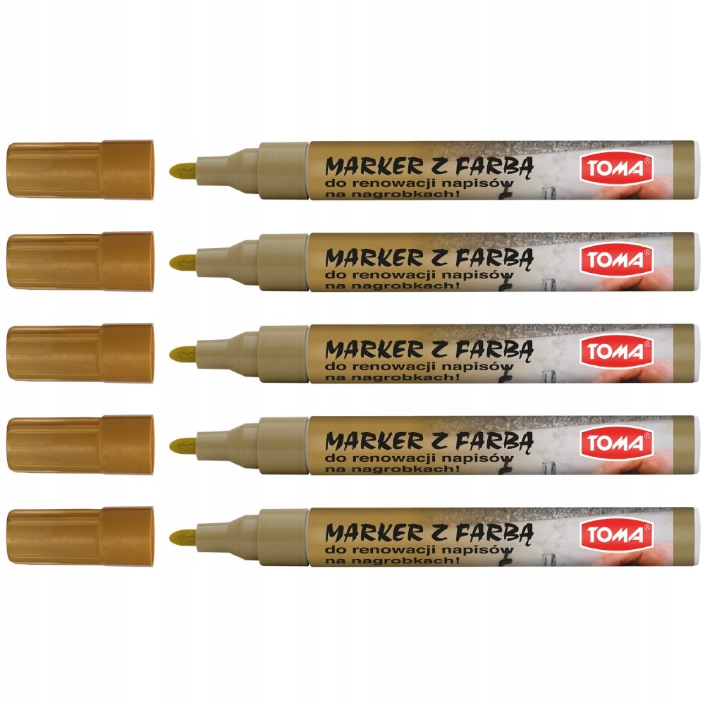 MARKER Z FARBĄ DO RENOWACJI NAGROBKÓW Złoty 5szt