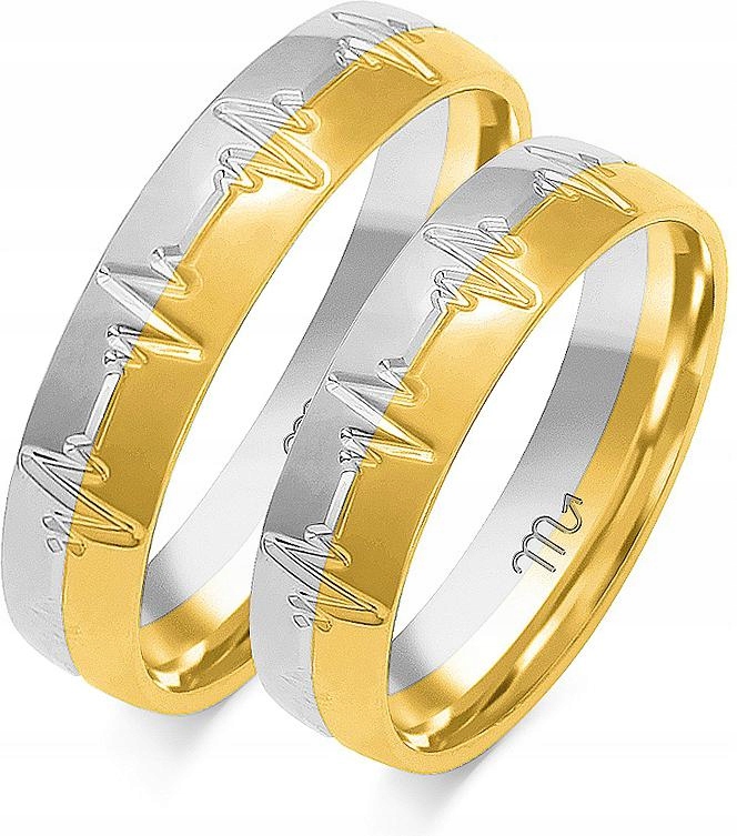 Zlaté moderní bílé snubní prsteny 14k 585 r. 26 27 28, dámská kolekce