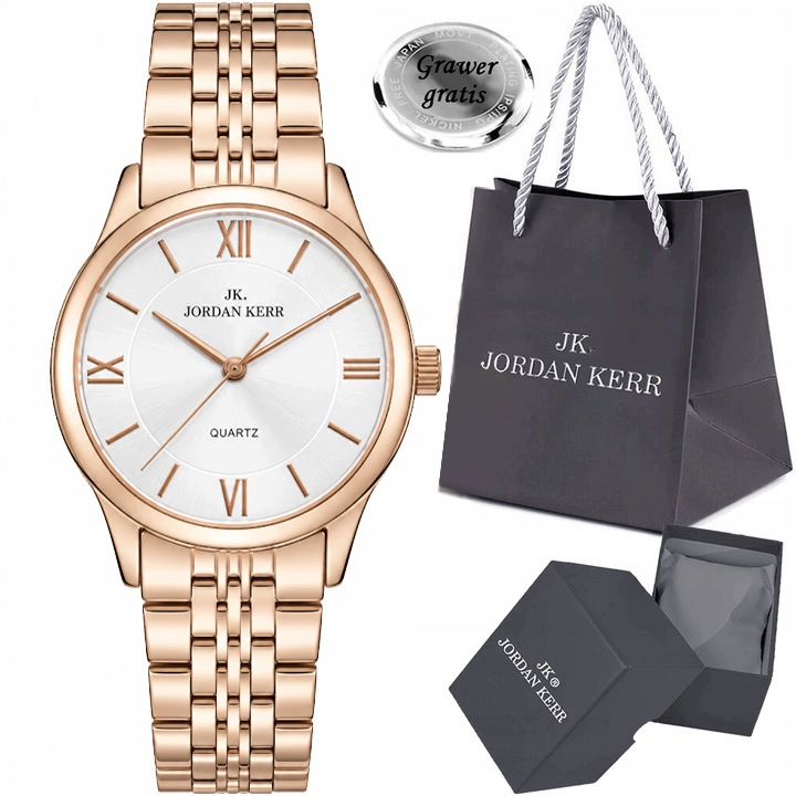Elegantní dámské hodinky Jordan Kerr Bruna vintage čitelný ciferník Gravírování