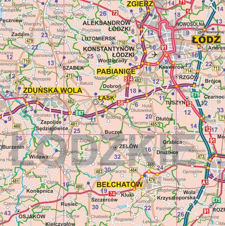 POLSKA MAPA ŚCIENNA ADMINISTRACYJNA I DROGOWA 2024 Okładka laminowana