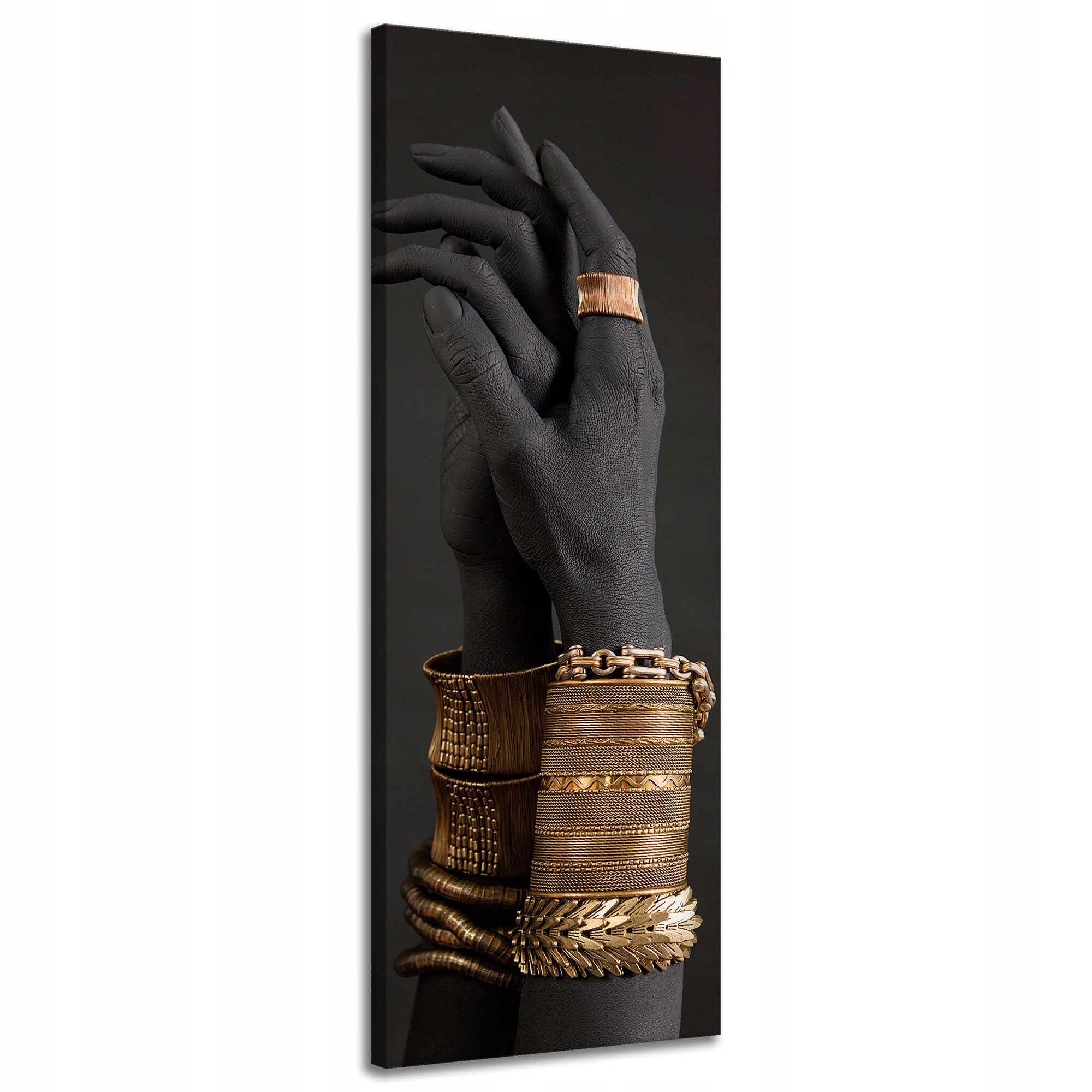 Obraz na plátně Zlaté Náramky na rukou Šperky 40x120 cm