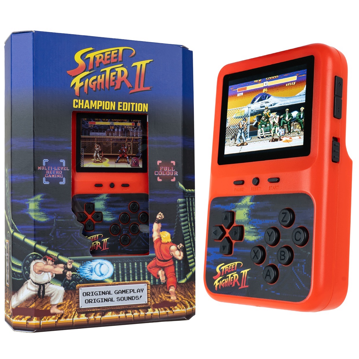 Konsola przenośna Street Fighter II Mini retro arcade Ekran 2,5" Kolor Fizz