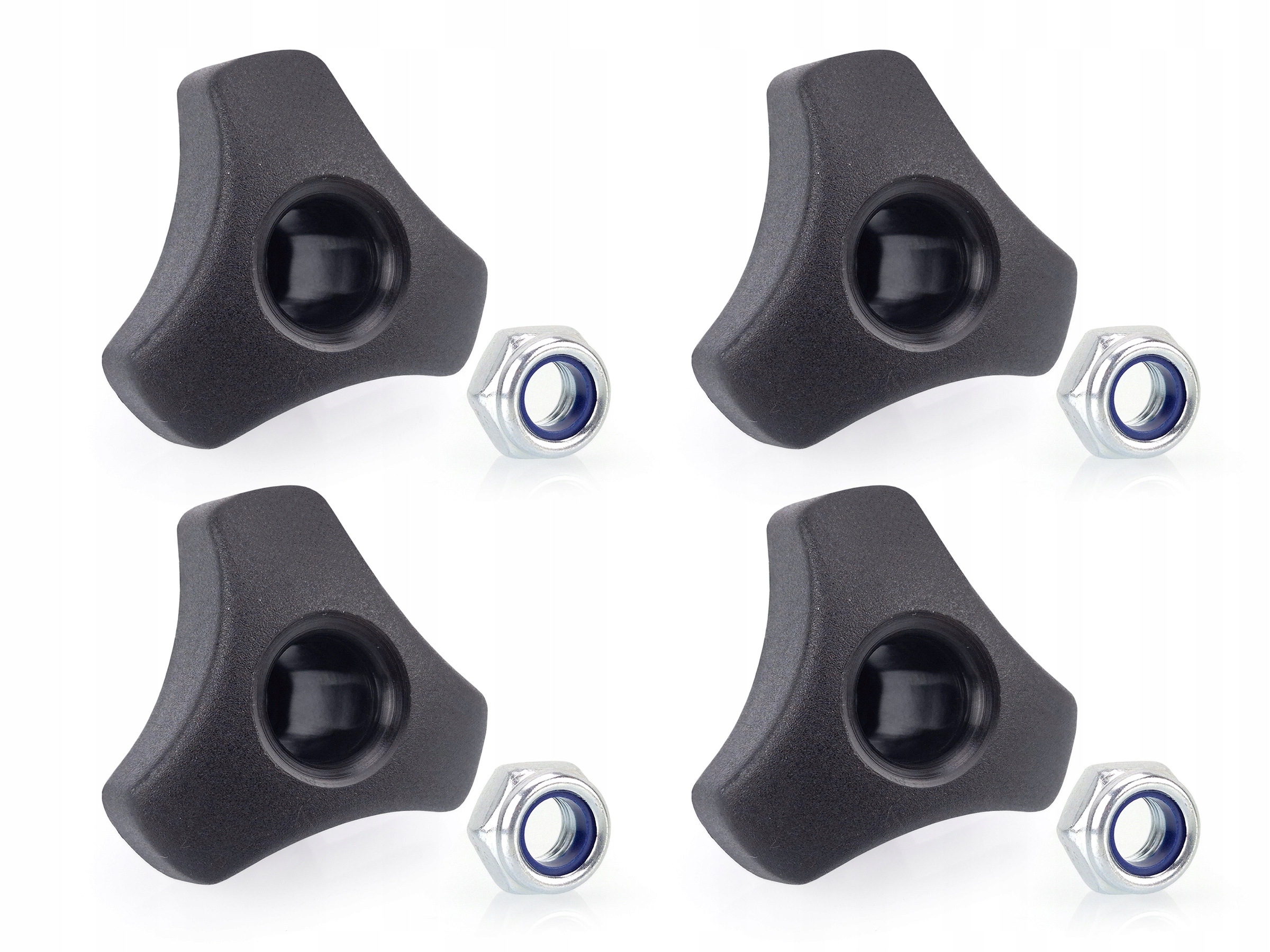 Nakrętka motylkowa gałka z nakrętką M6 do mocowania belek bagażnika 4 szt