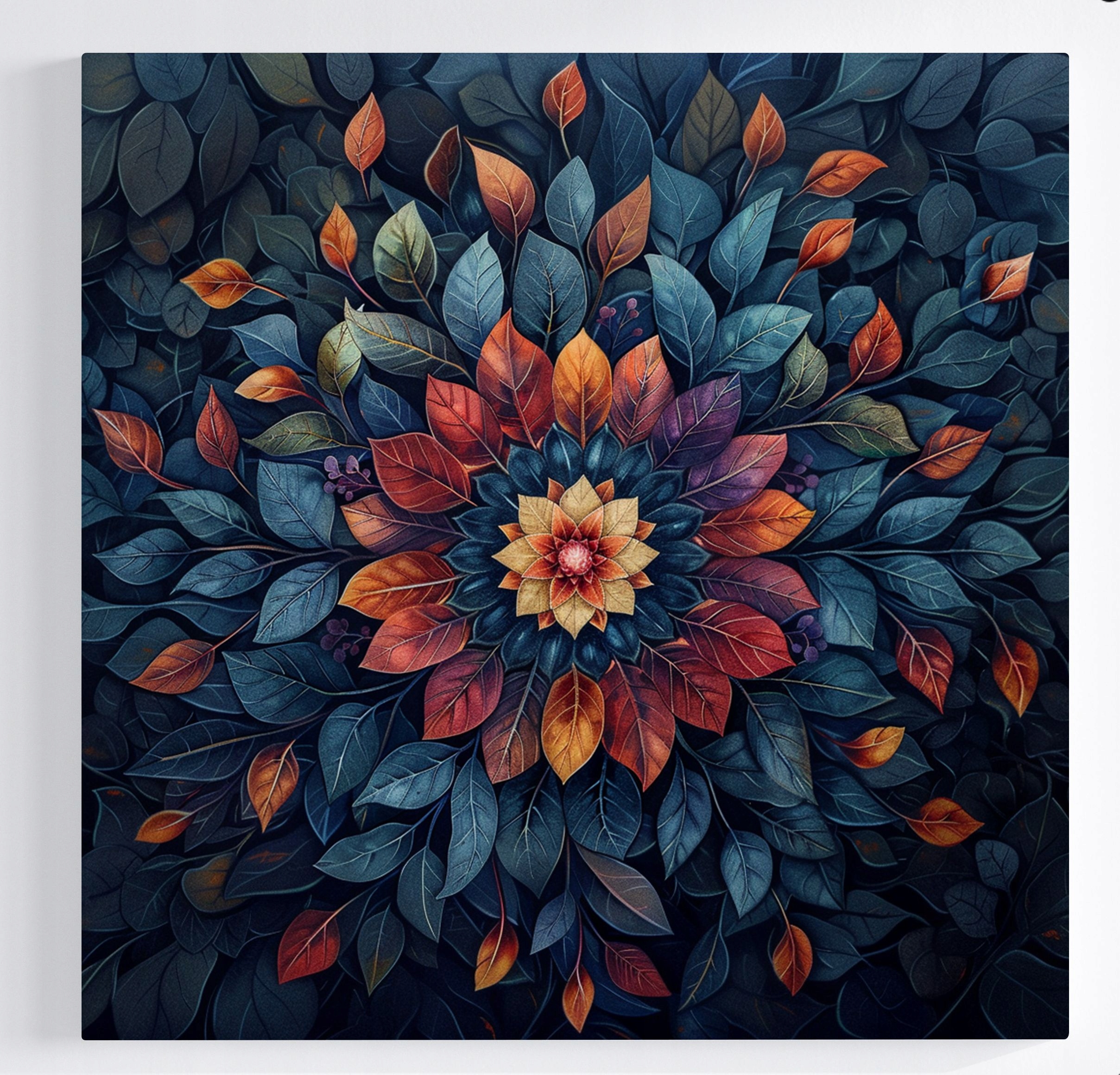 Obraz Na Plátně Mandala Listy Podzim Příroda Dekorace 80x80