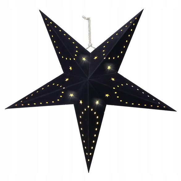 

Gwiazda Led Czarna Papierowa 45 cm Wisząca Święta