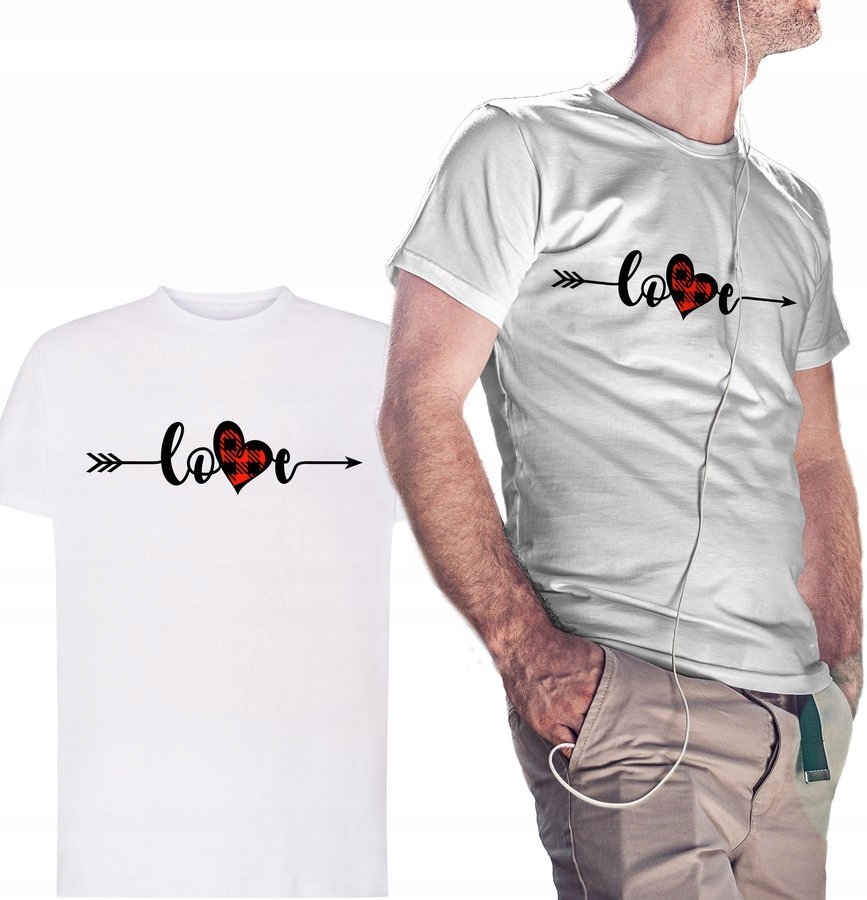 

Koszulka męska Love strzała amora biała 4XL