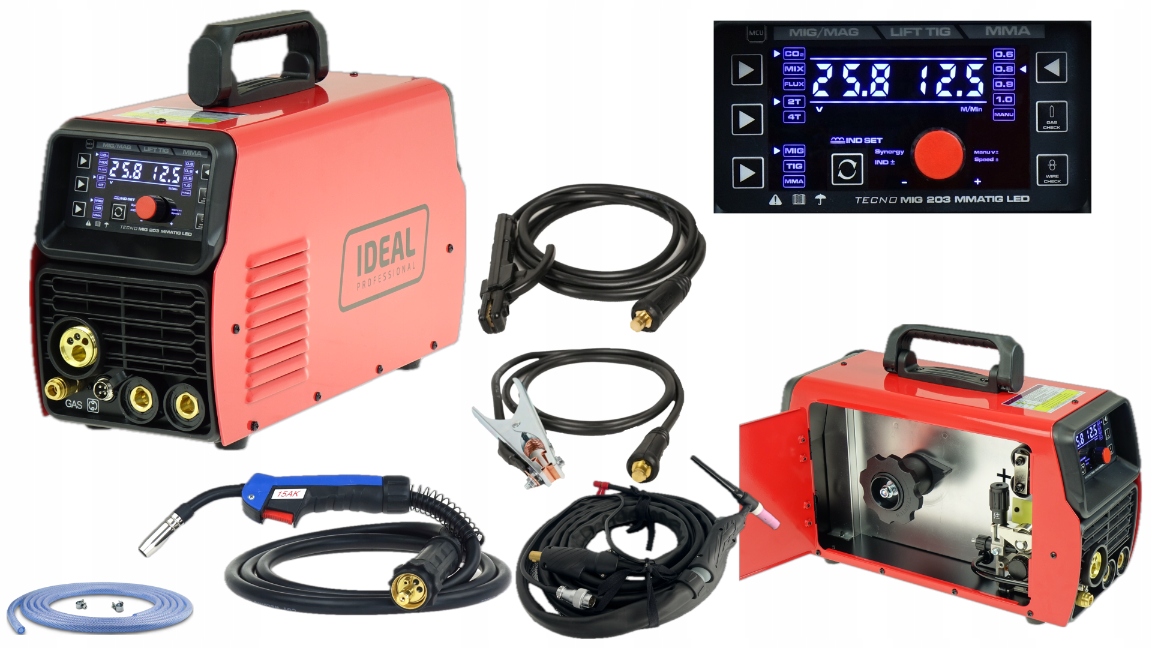 Spawarka Migomat Tecno Mig 203 Mig/tig/mma Synergic Tig Lift