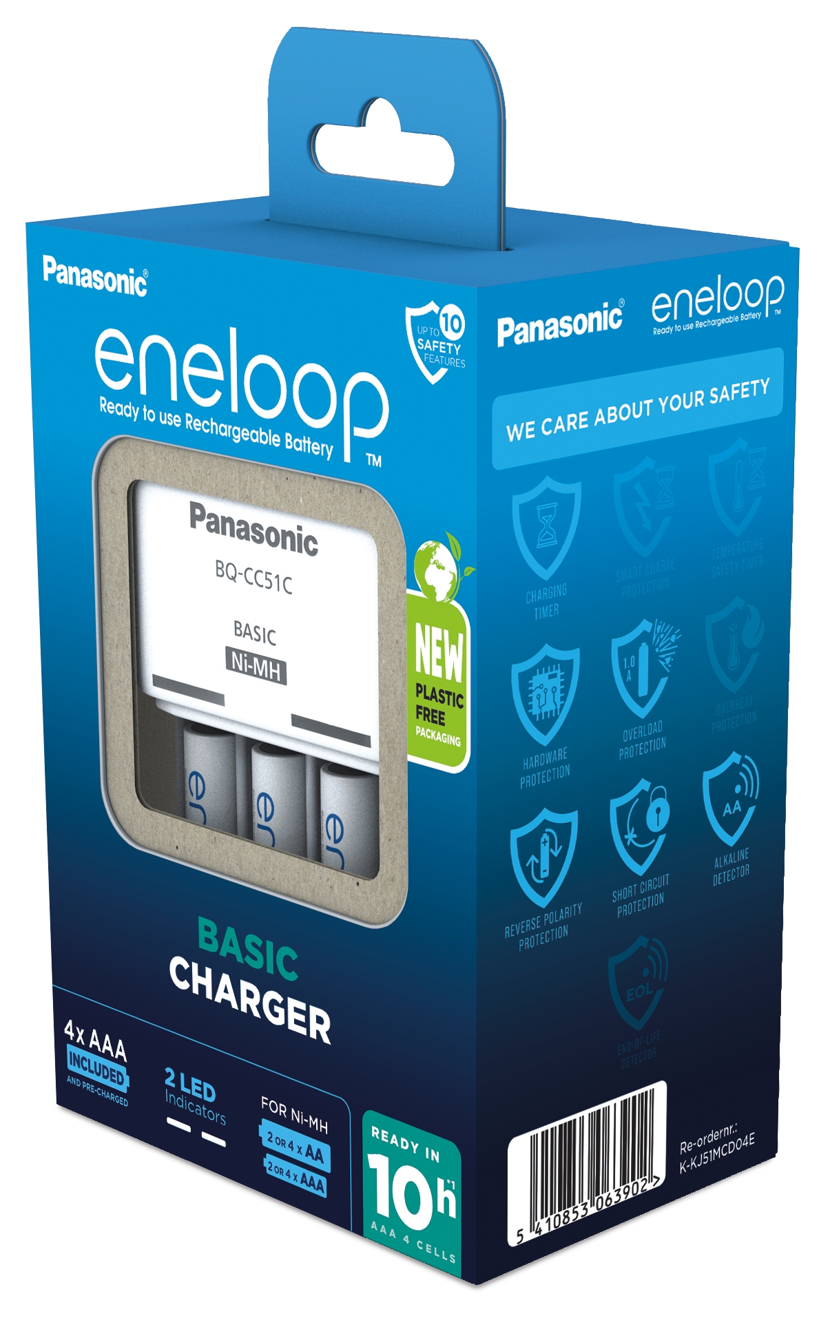 Panasonic charger Basic Charger BQ-CC51 incl. 4 Eneloop AAA
