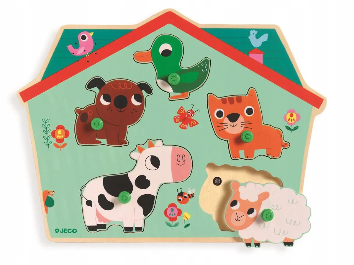 Puzzle drewniane z dźwiękiem Farma Djeco