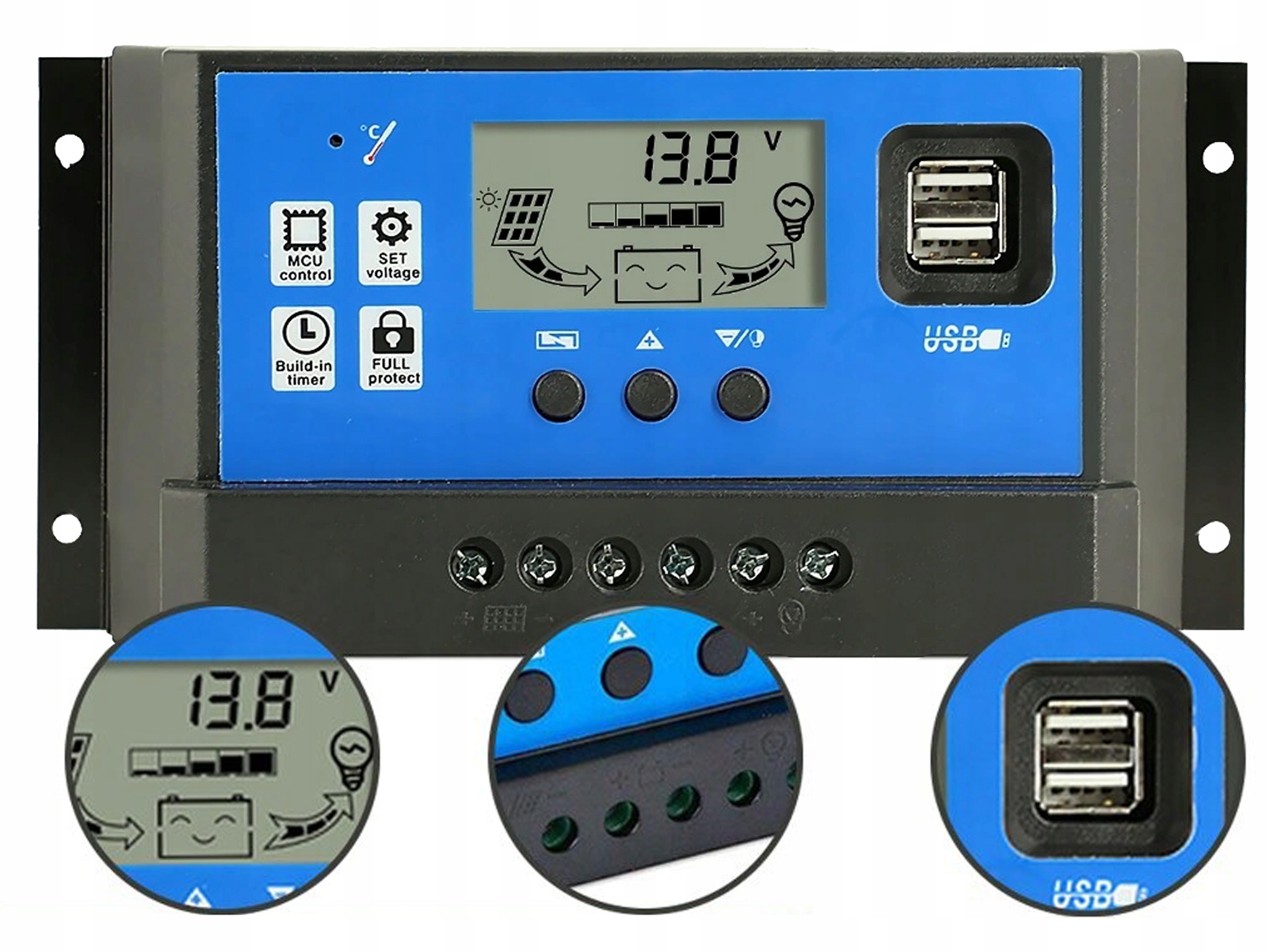 

Regulator Ładowania Kontroler Solarny 40A 12/24V