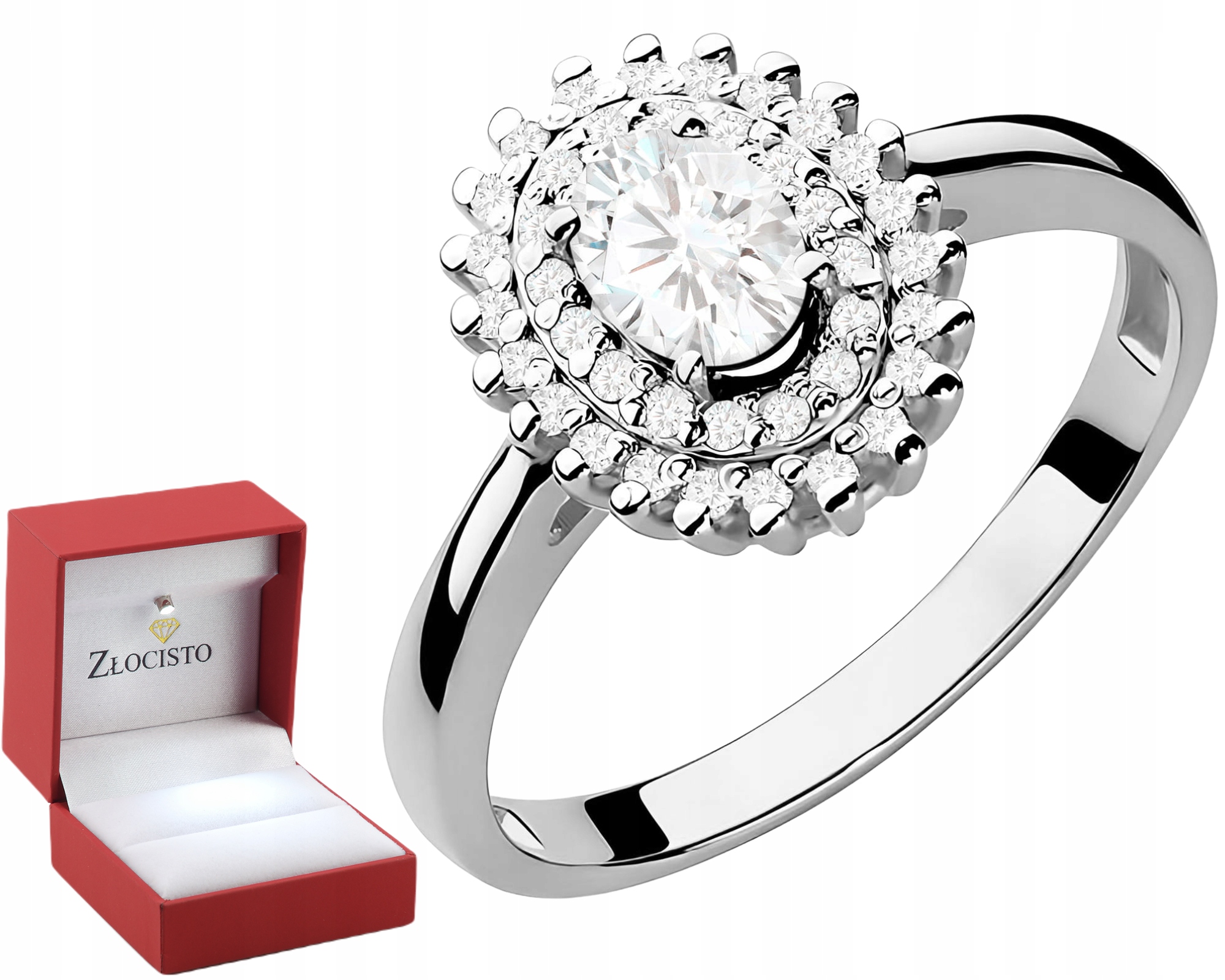 Prstýnek Z Bílého Zlata S 585 Laboratoriánskými Diamanty, Moderní Dárek