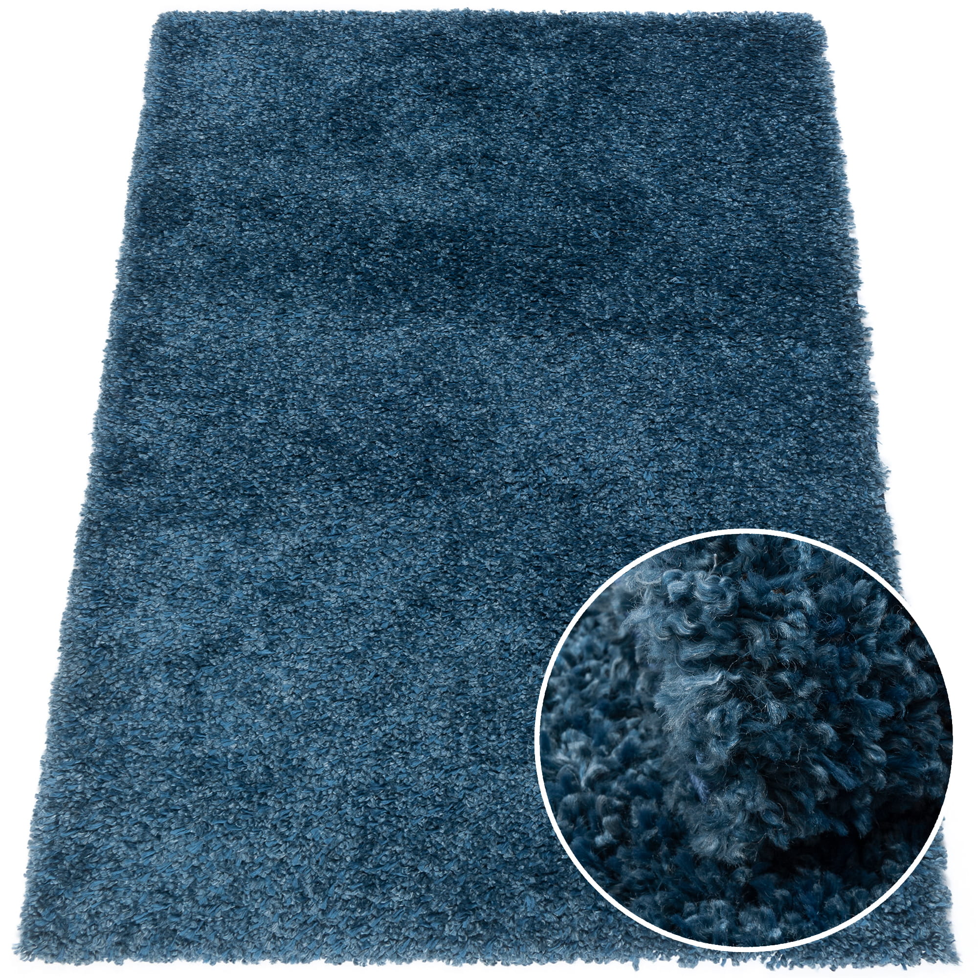 

Miękki dywan shaggy wysoki gruby 60x100 cm granat