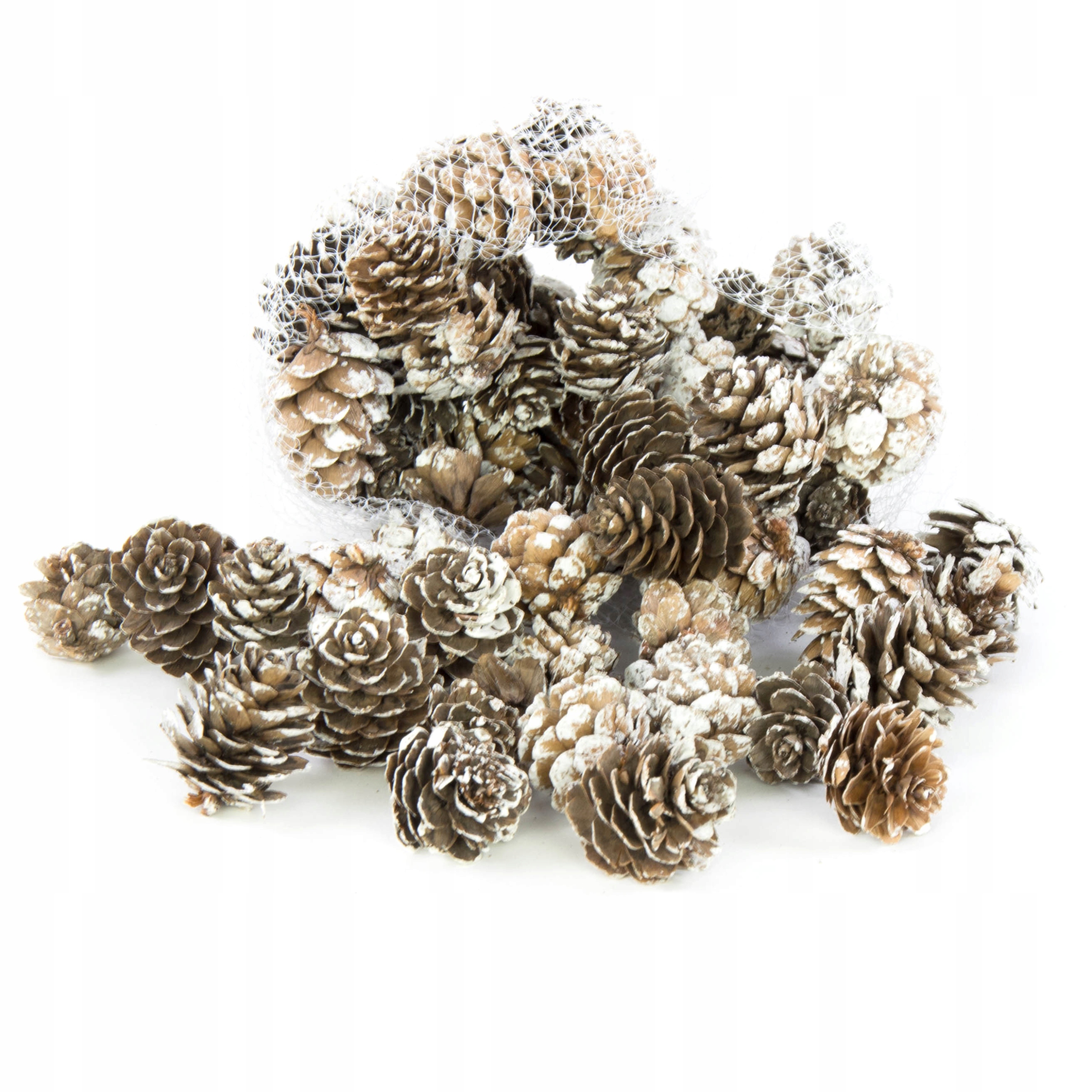 

Szyszki bielone ozdobne do stroika 3 cm, 27 szt.