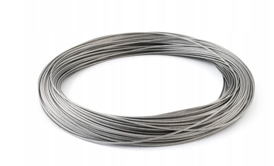 Lina linka stalowa Nierdzewna -- Miękka -- 7x19 -- 3mm -- 50m --