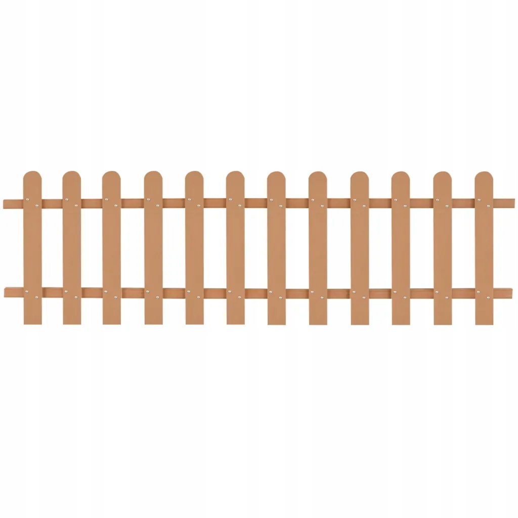 Rustikální štafetový plot z kompozitu Wpc, hnědý, 200 x 60 cm